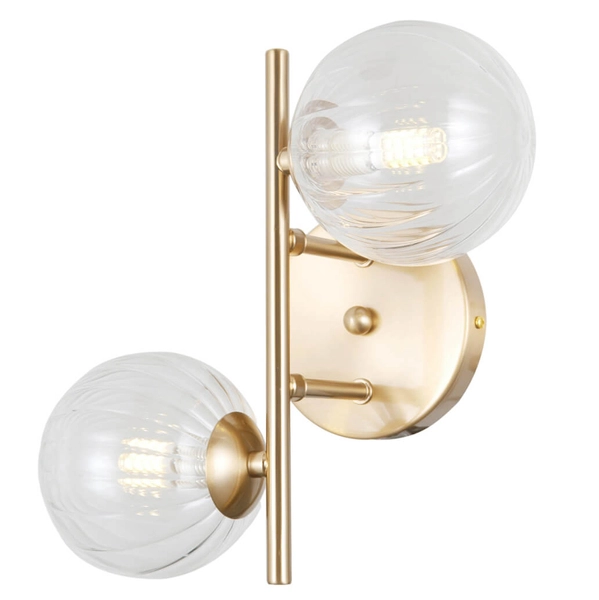 Ścienna lampa szklane kule Toledo WL-40717-2-HBR złoty przezroczysty