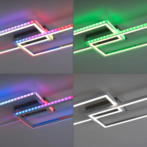 Sufitowa lampa na pilot FELIX srebrna 14635-55 1xLED 45W 2700-5000K RGB zmienna barwa
