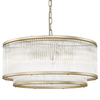 Glamour lampa wisząca Sergio okrągły zwis crystal do salonu złoty