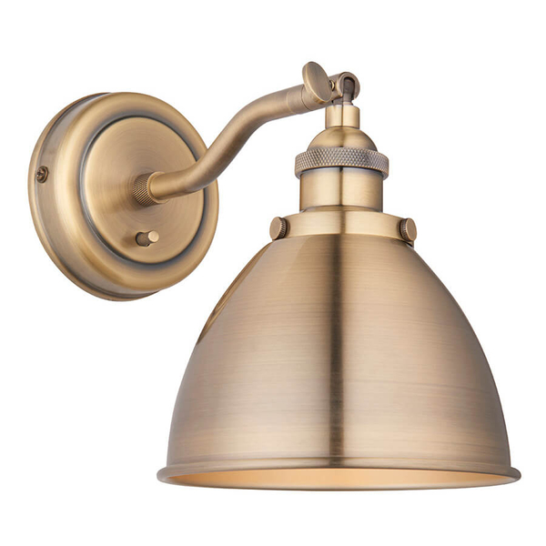 Regulowana lampa ścienna Franklin 98746 retro do czytania mosiądz