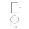 Sufitowa lampa Rotor AZ6075 tuba IP65 do salonu metalowa szkło czarna
