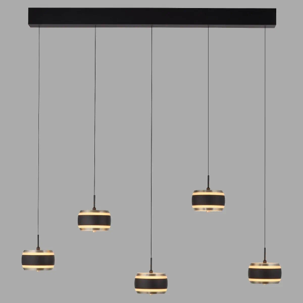 Opuszczana lampa wisząca góra-dół PURE FALLING RINGS czarna 2504-18 5x LED 8W 2200-5000K