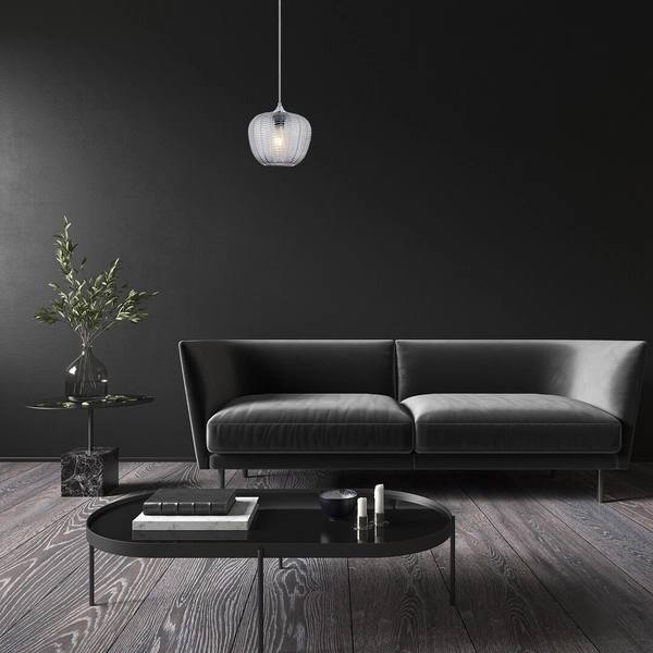 Wisząca lampa szklana Monet 3177 do jadalni nad stół chrom przydymiona