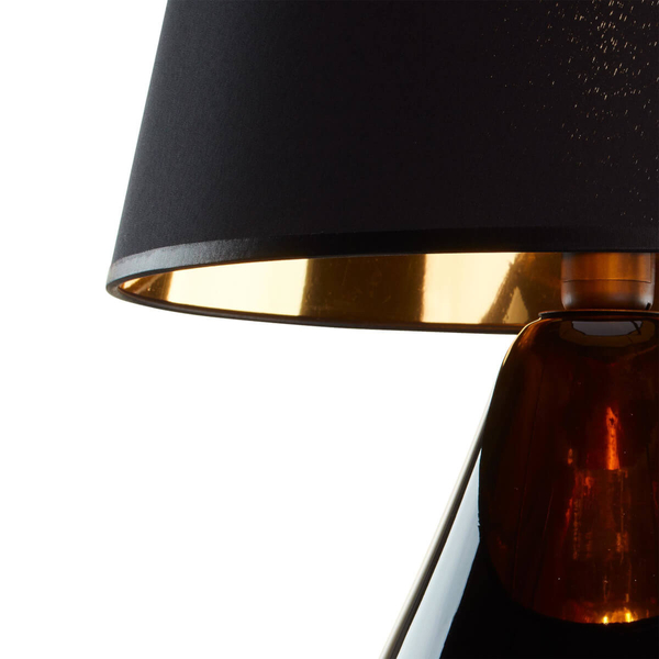 Klasycza lampka nocna LACRIMA 5454 TK Lighting tkaninowa czarna złota