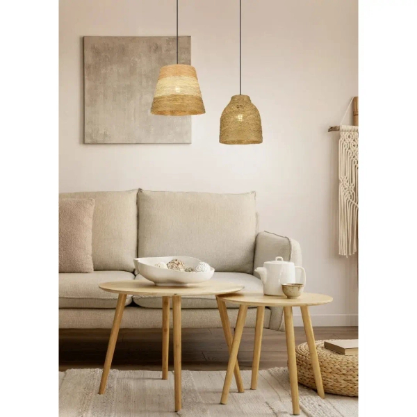Lampa wisząca boho JOELINE R31731026 ekologiczna czarny brązowy
