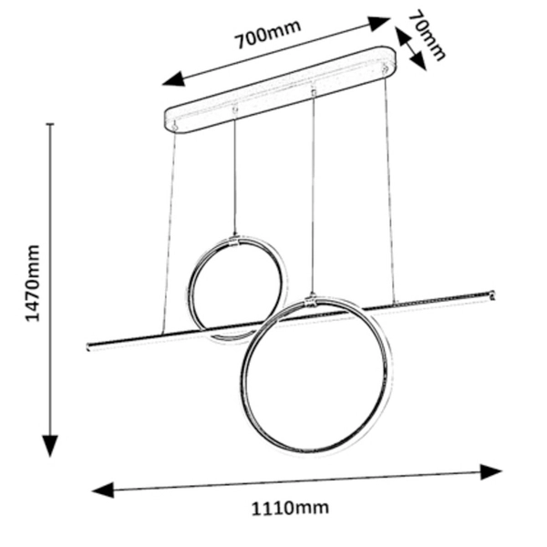 Nowoczesna lampa wisząca Willow 6970 LED 48W 4000K do jadalni czarna