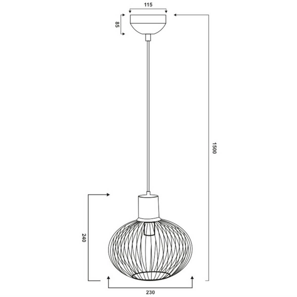 Druciana lampa wisząca GILA 365700132 Trio zwis do jadalni czarny