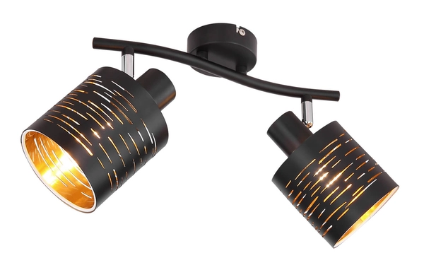 Sufitowa lampa Tunno 15342-2 z regulacją czarna złota