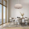 Skandynawska wisząca lampa nad stół 31-39231 regulowany tkanina beżowy