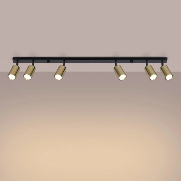 Lampa sufitowa na belce Winx SL.1388 Sollux regulowana złota czarna