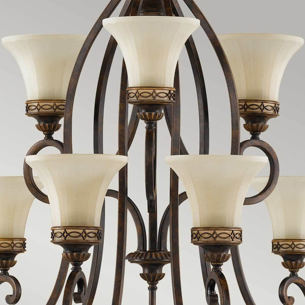 Lampa wisząca FE-DRAWING-ROOM9 9-punktowa nad stół brązowa