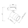 Regulowana lampa przysufitowa Antillo LP-770/1W BK metalowa do sypialni czarny złoty