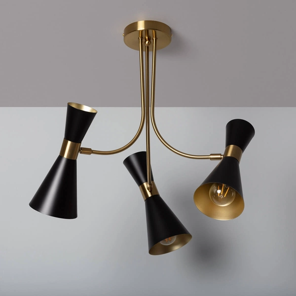 Sufitowa lampa do salonu Salvatore ABR-ZZSAL3XE27 Abruzzo loft czarny złoty