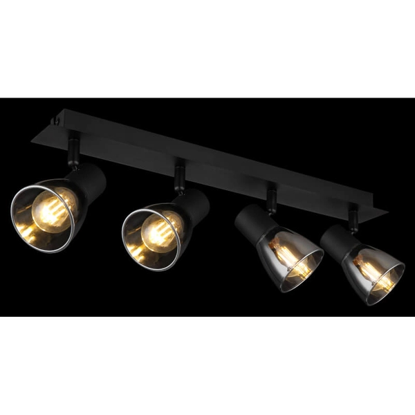 Kierunkowy spot sufitowy Claude 54307-4 czarny przydymiony