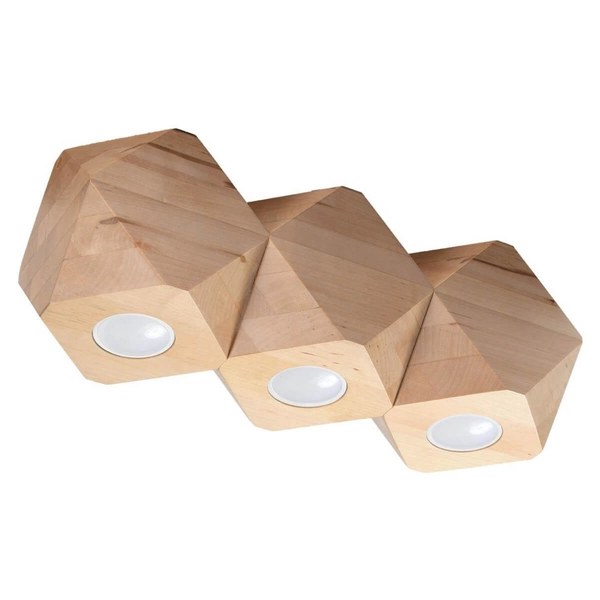 Drewniana lampa sufitowa SL.1010 geometryczna do salonu