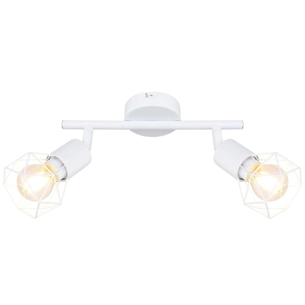 Druciana LAMPA sufitowa XARA I 54802W-2 Globo metalowa OPRAWA industrialny plafon reflektorki białe