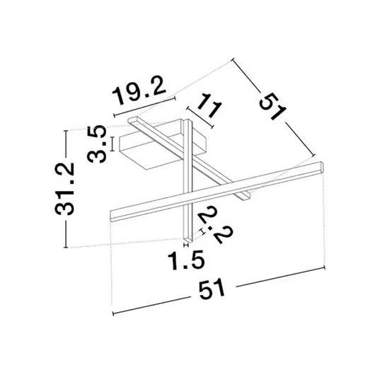 Geometryczna lampa sufitowa ZAMERCA LE45483 LED 25W 3000K biały