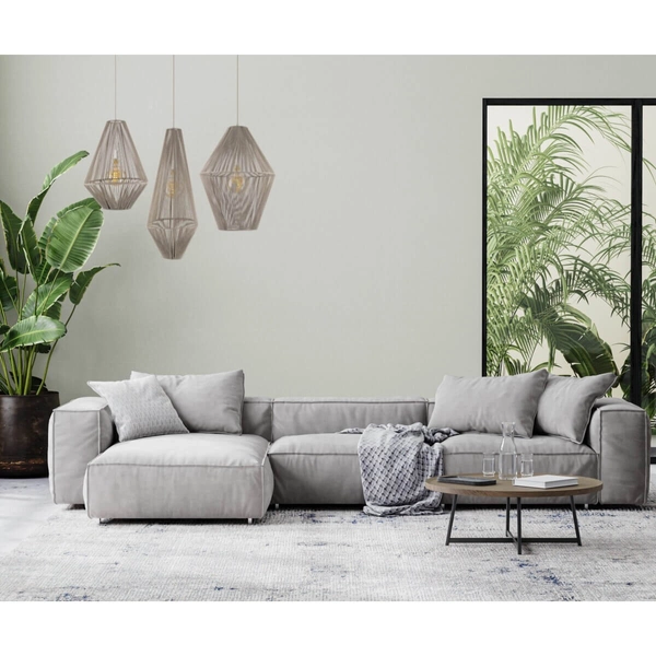 Lampa wisząca z regulacją Hagata 5128 Shilo klatka boho beżowy