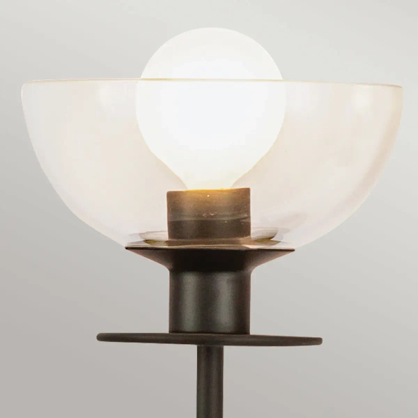 Szklana lampa ścienna do jadalni Sylvia ALM-SYLVIA-2WB-BK-CL czarna
