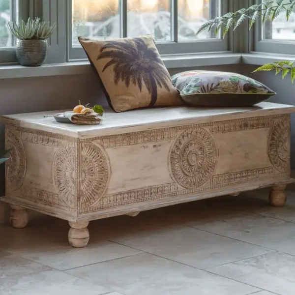 Komoda do salonu Satara 5059413404788 rustykalna biała