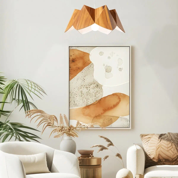 Geometryczna lampa wisząca Physalis QN-PHYSALIS-P-M-TEAK brązowy