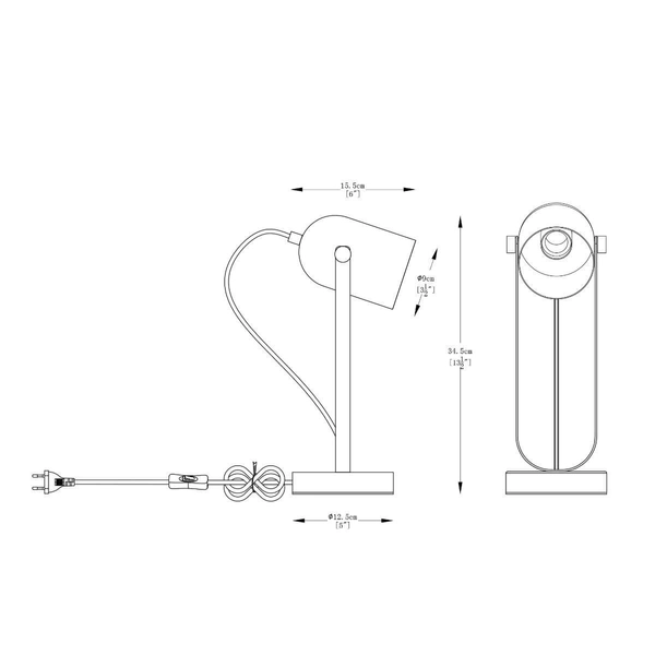 Stojąca lampa biurkowa Aries regulowana metalowa srebrna