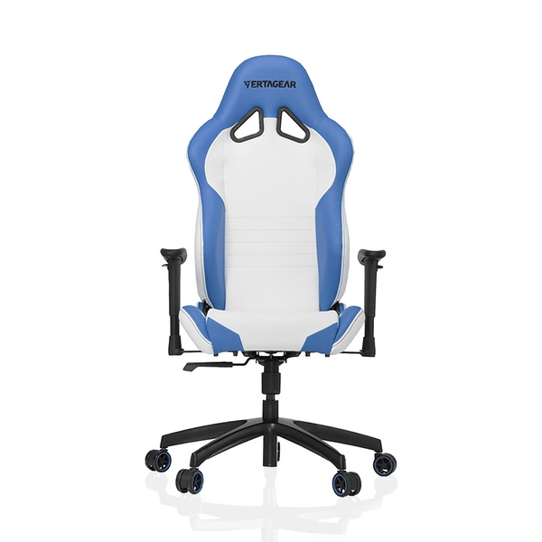 Profilowany fotel z oparciem S-line biały niebieski