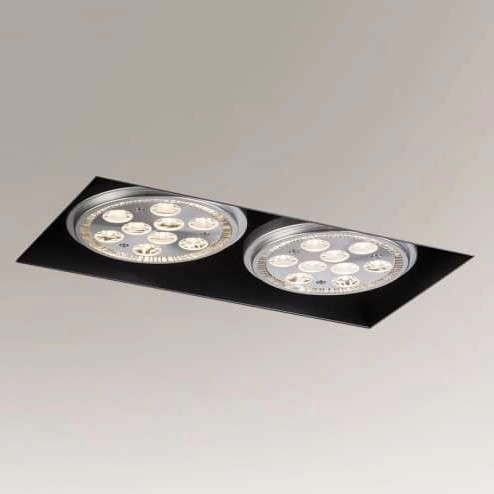 Podtynkowa LAMPA sufitowa YATOMI 3331 Shilo metalowa OPRAWA regulowana WPUST prostokątny czarny