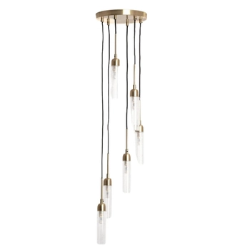 Kaskadowa lampa wisząca Speranza ABR-LWSPR-6XG9 szklana złota