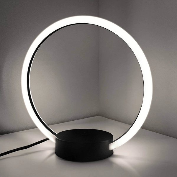 Nocna lampka 602 Domeno LED 9W 4000K krążek do sypialni biała czarna