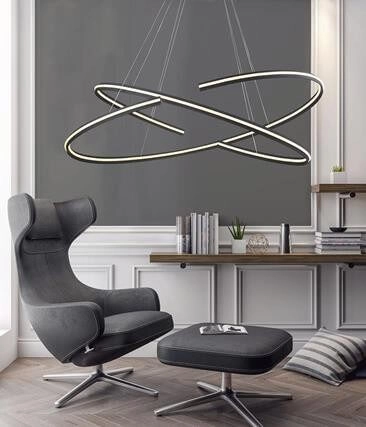 Ledowa lampa wisząca Alessia 100W 3000K do jadalni czarna