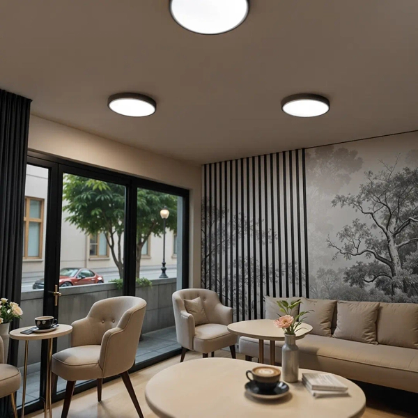 Minimalistyczny ledowy plafon sufitowy 1447 LED 60W 4000K czarny