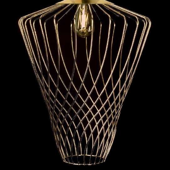 LAMPA wisząca WAVE L 8857 Nowodvorski metalowa OPRAWA industrialny zwis klatka z drutu złota
