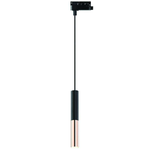 Lampa wisząca słupek Slimi S Orlicki Design do systemu szynowego 1-fazowego czarna różowe złoto