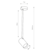 Czarna lampa sufitowa Mono 7674 gabinetowy reflektorek regulowany