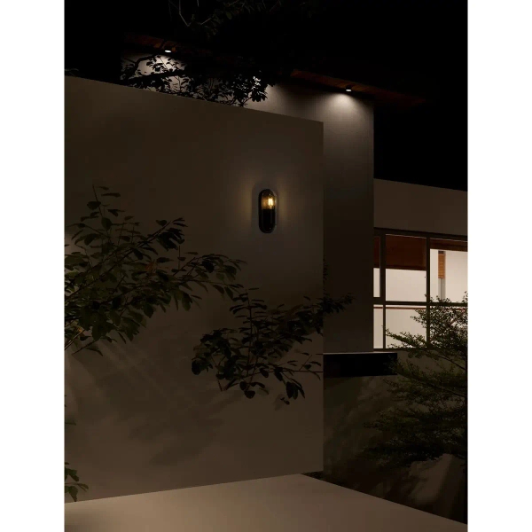 Lampa ścienna ogrodowa CASVELO LE75253 loftowa szklana IP65 antracyt