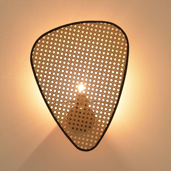 Ścienna lampa Natura ST-DN1350-1 Step ratan metal boho beżowy czarny