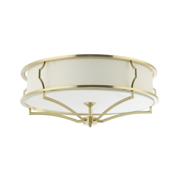 LAMPA sufitowa Stesso PL Old Gold M Orlicki Design abażurowa OPRAWA plafon okrągły klasyczny złoty satynowy kremowy