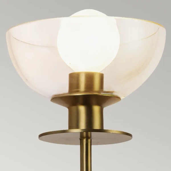 Szklana lampa ścienna Sylvia ALM-SYLVIA-1WB-BG-CL do salonu złota