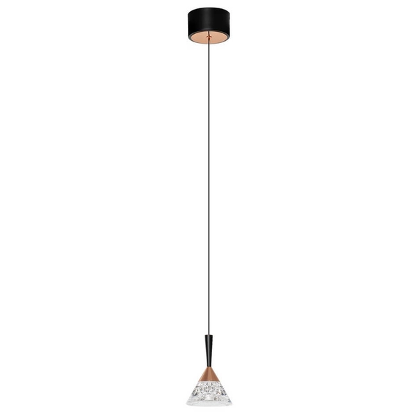 Wisząca lampa do salonu GUAY LE44214 LED 7W 3000K kryształowa czarna złota