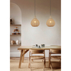 Salonowa lampa wisząca JANNE 366790136 pleciona japandi beżowa