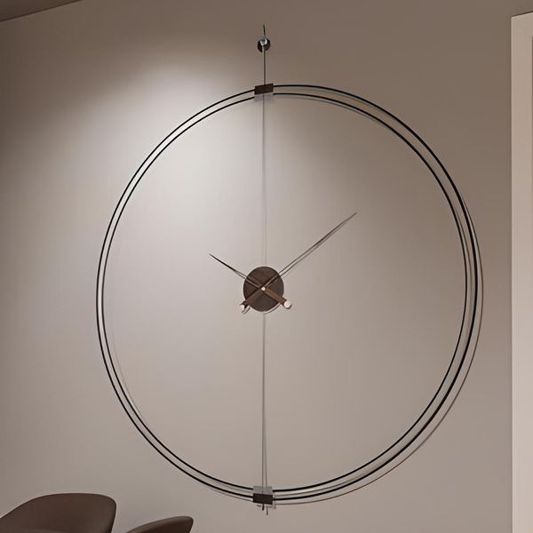 Zegar ścienny Doble Ring MSE1501100485 obręcz drewno mosiądz outlet