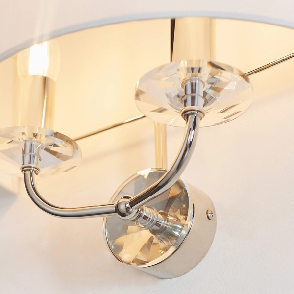 Lampa ścienna z abażurem hampton ecru nikiel Nixon OUTLET