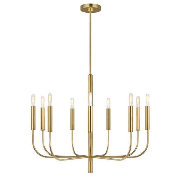 Wisząca LAMPA żyrandol Brianna FE-BRIANNA9-PN Elstead FEISS metalowa OPRAWA zwis kandelabr nikiel