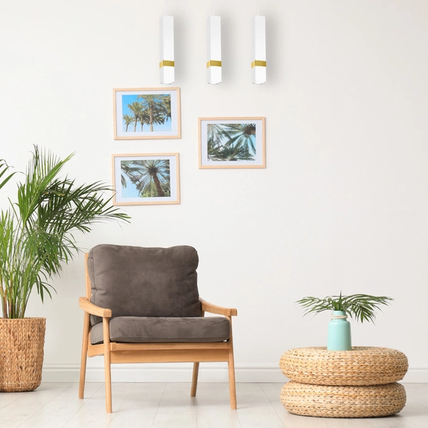 Loftowa LAMPA wisząca VIDAR MLP6276 Milagro prostokątna OPRAWA tuby ZWIS metalowy biały