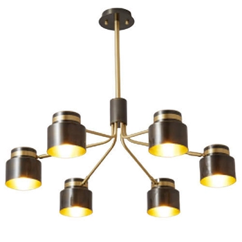 Lampa sufitowa CGVIENCH COPEL metalowa loftowa czarna mosiądz