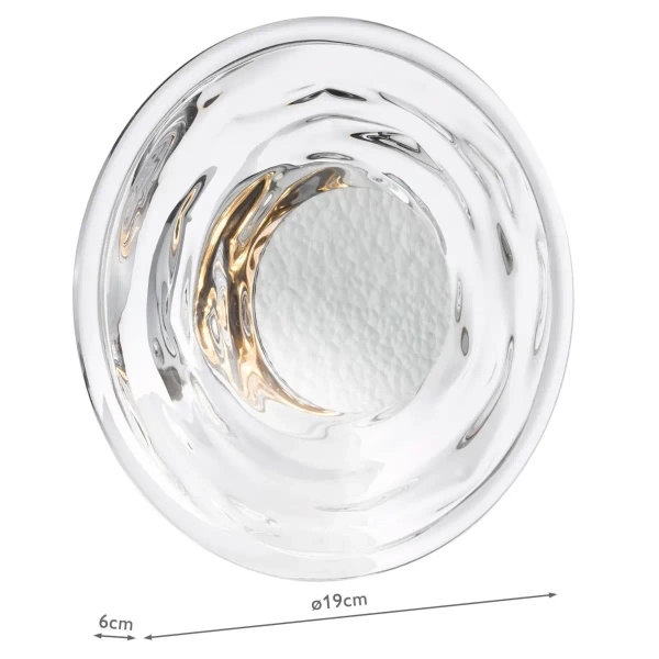 Szklana lampa ścienna Dewey DEW0750 talerz LED 6,5W 3000K chrom