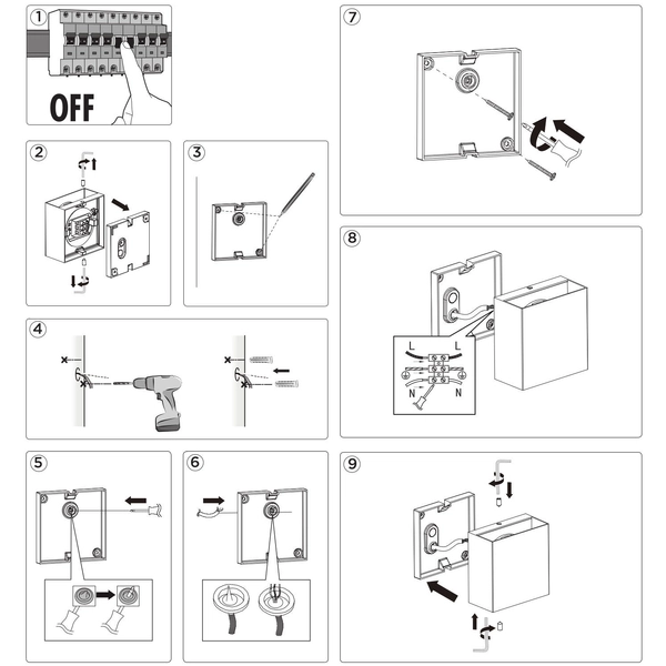 Kinkiet LAMPA ścienna GEMINI BEAMS 5104003012 Lutec kwadratowa OPRAWA elewacyjna LED 10W 3000K metalowa IP54 czarna