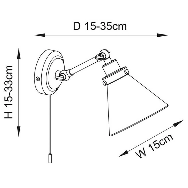 Regulowany kinkiet retro Faraday 93853 IP44 szklany chrom przezroczysty