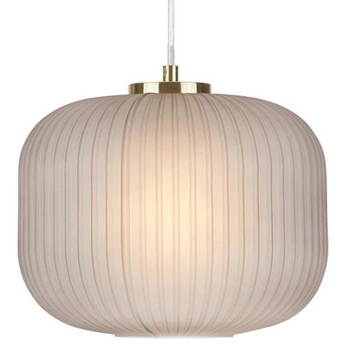 LAMPA wisząca SOBER 107919 szklana OPRAWA plisowany zwis mosiądz przydymiony